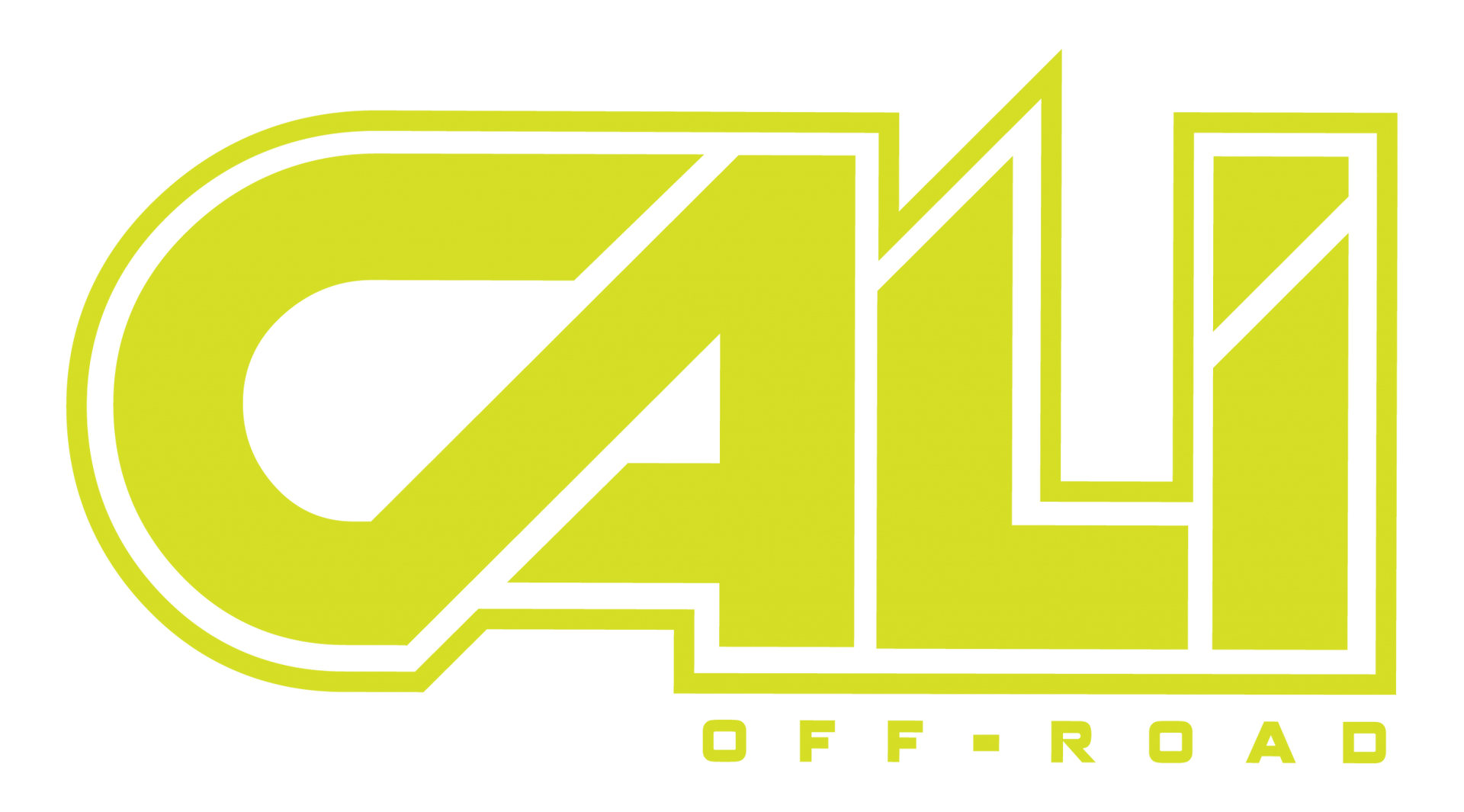 A yellow logo for cali off road on a white background.