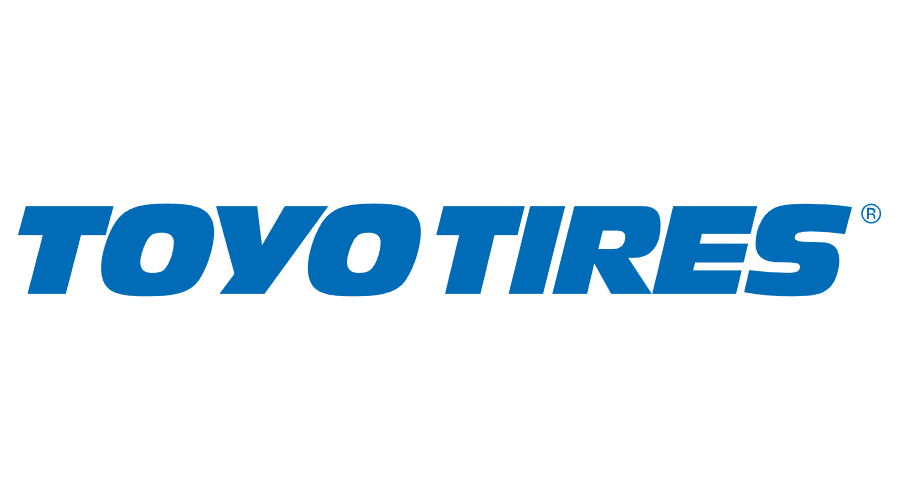The logo for toyo tires is blue and white on a white background.