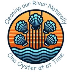 A logo for vertical oyster gardens initiative communities cultivating clean water