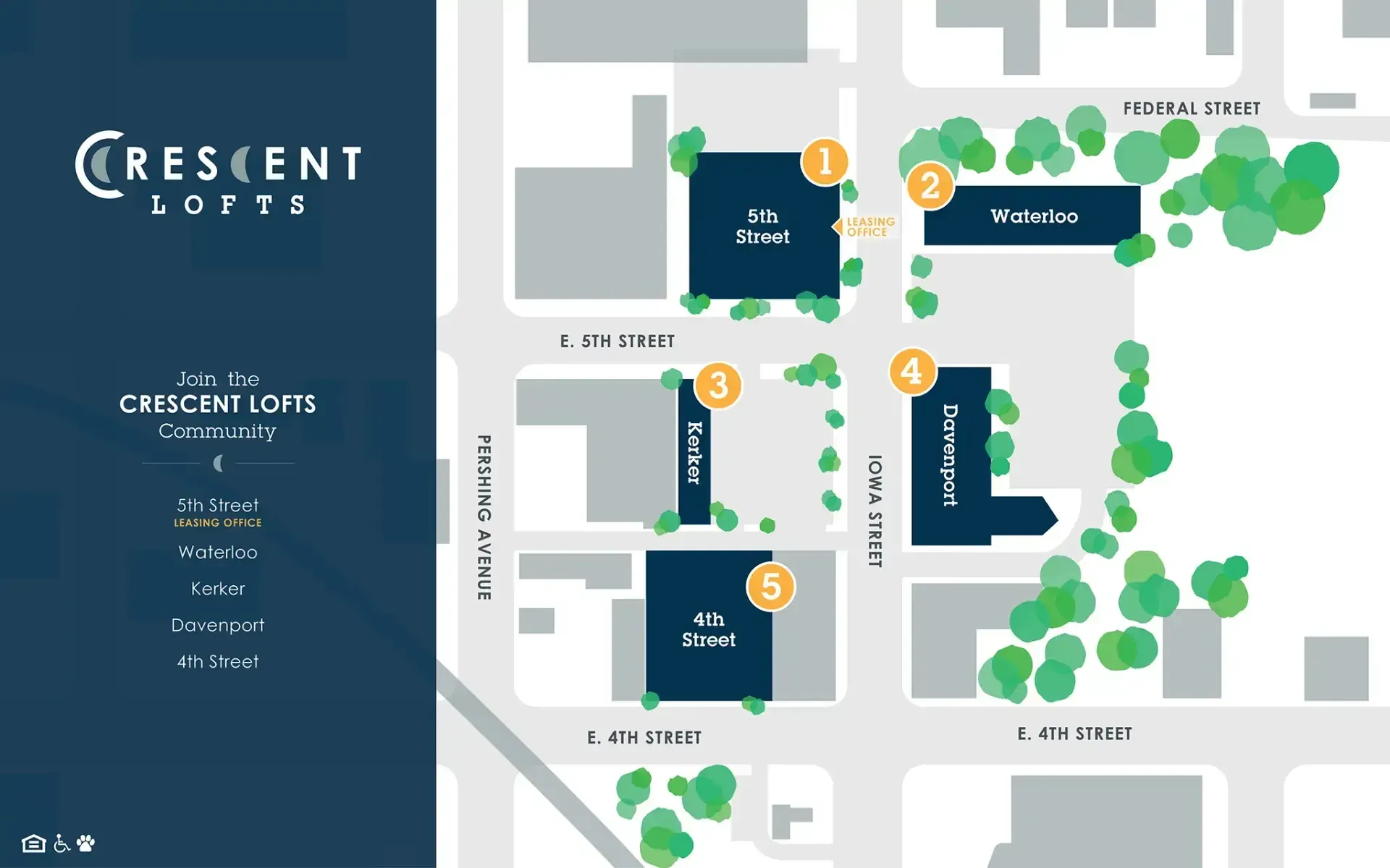 Crescent lofts community map
