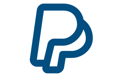 Blue PayPal logo on a white background