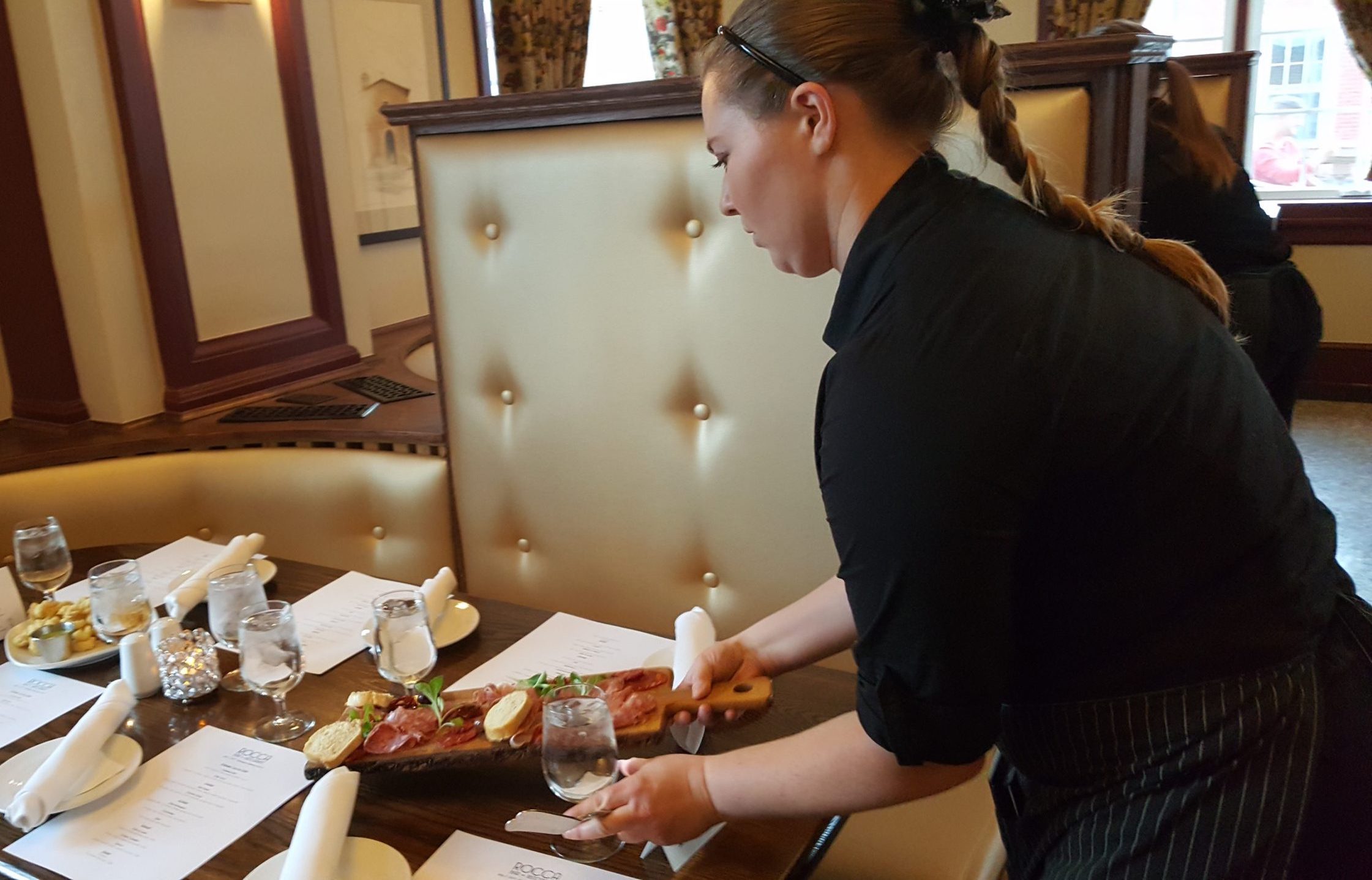 Women looking at post it notes