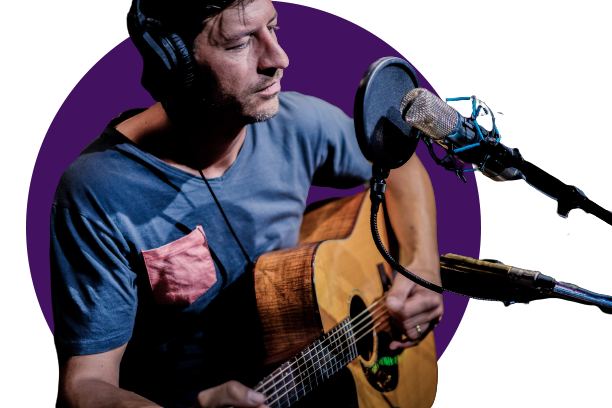 Couple Singing at a Recording Studio and Wearing Headphones — Dubuque, IA — Master's Image Couple Singing at a Recording Studio and Wearing Headphones — Dubuque, IA — Master's Image