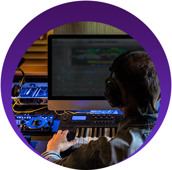 Man Produce Electronic Music in Studio — Dubuque, IA — Master's Image Man Produce Electronic Music in Studio — Dubuque, IA — Master's Image
