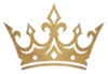Gold crown icon with three fleur-de-lis points on a white background