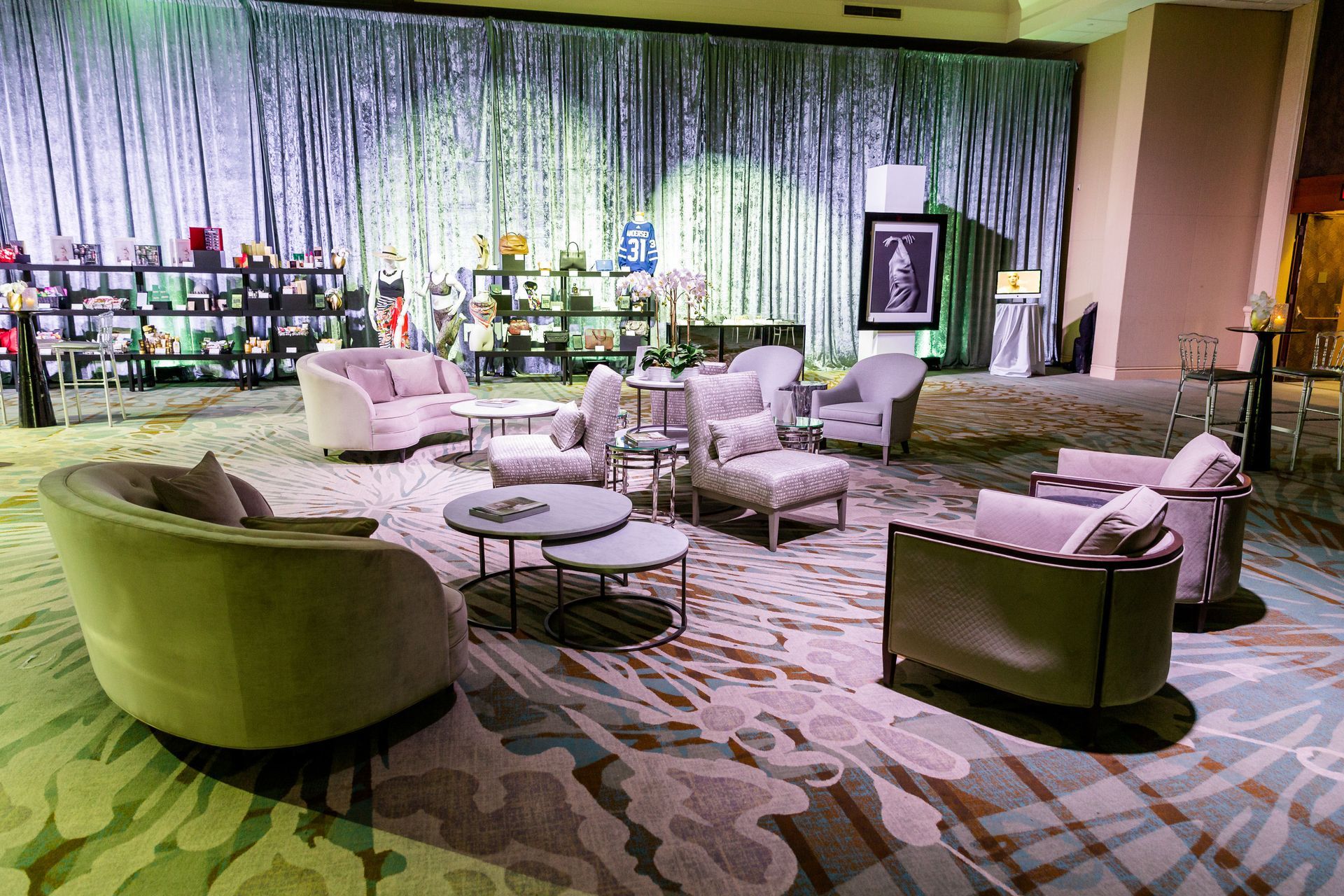 There are many chairs and tables in the room.