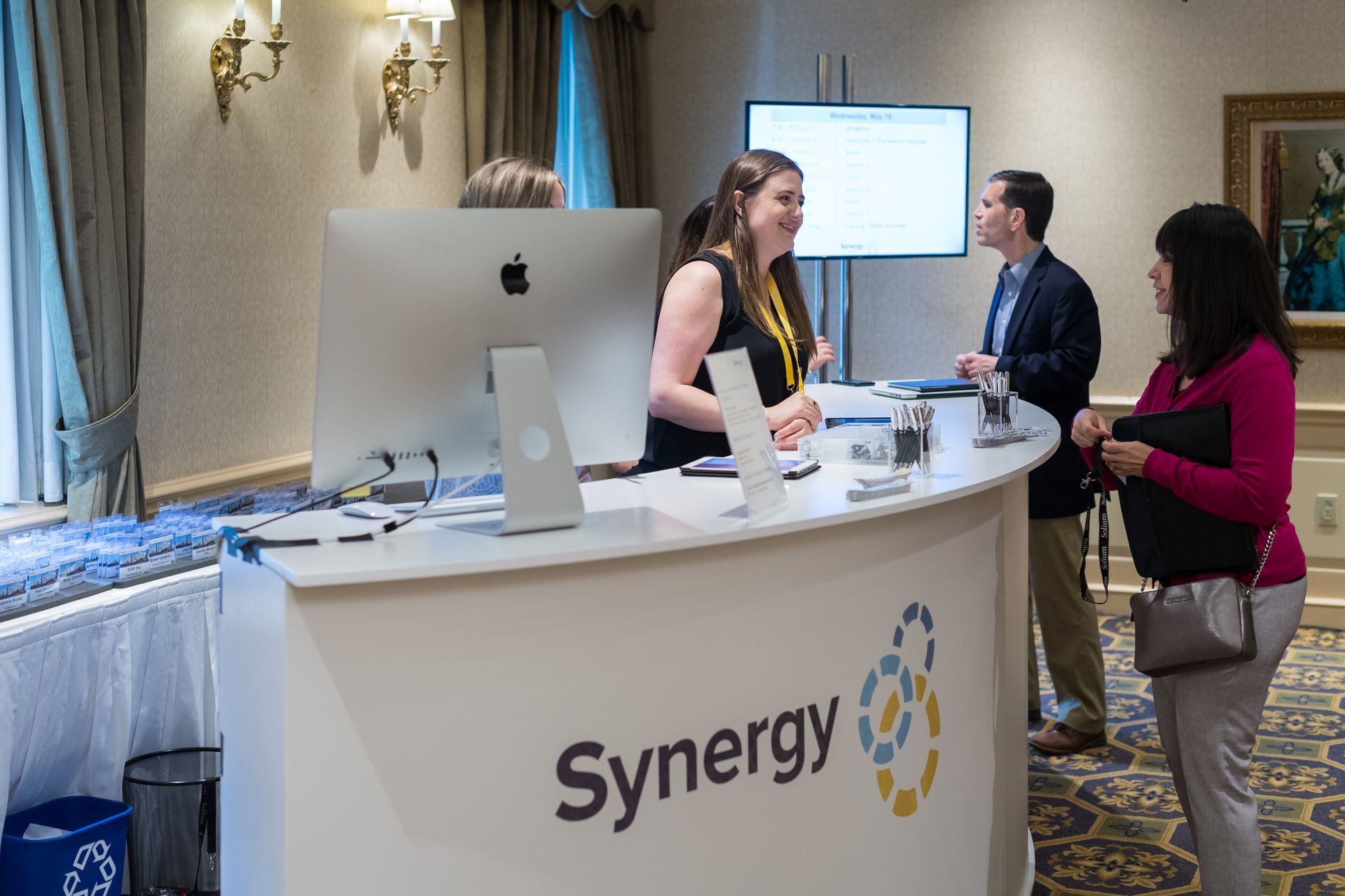 Registration desk with 