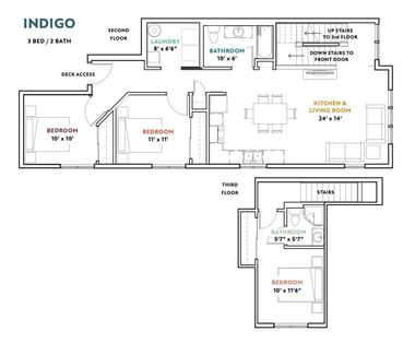 A floor plan of a house with the word indigo on it.