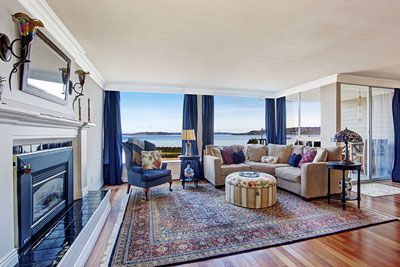 area rug in large room