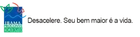Logo do IBAMA à esquerda e frase “Desacelere. Seu bem maior é a vida.” em fundo branco.