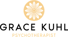 Logo: Flower design above text