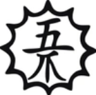 A black and white drawing of a chinese symbol on a white background.