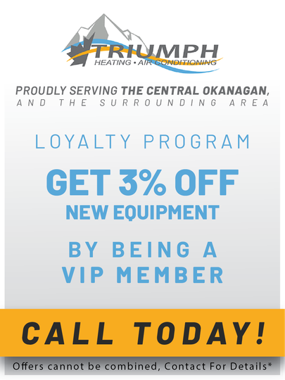 An advertisement for a loyalty program that says earn 2% per year towards new equipment by being a vip member