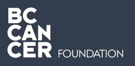 The bc cancer foundation logo is on a blue background