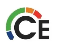 The ce logo has a rainbow colored circle around it.