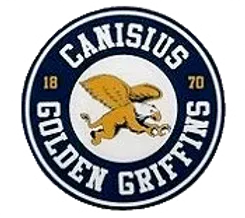 A canisius golden griffins logo with a griffin in a circle.