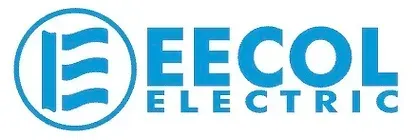 The eecol electric logo is blue and white on a white background.