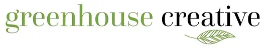 A greenhouse creative logo with a leaf on it