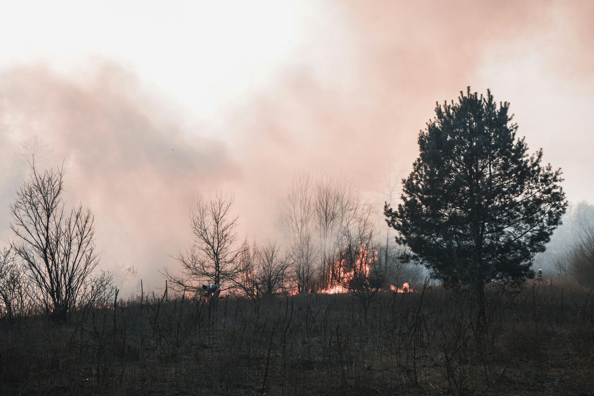 Wildfire smoke while residential indoor air quality system helps filter and clean the air inside.