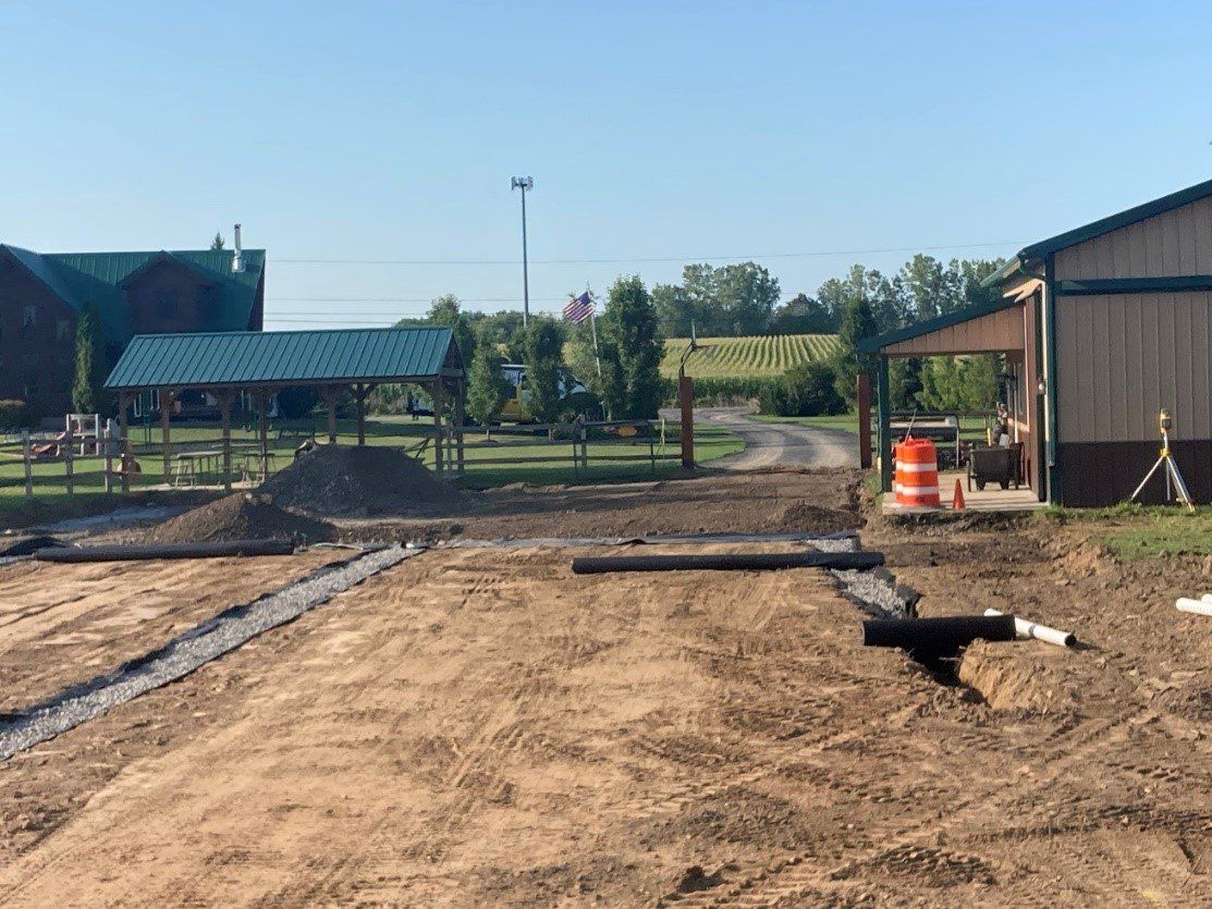 Drainage field for equestrian arena