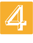 White number 4 on an orange square icon