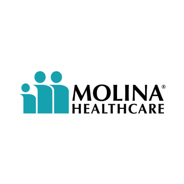 Molina Healthcare logo with teal stylized people icon and black text on white background