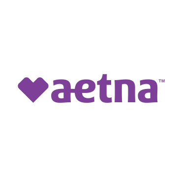 Purple Aetna logo with a heart icon and wordmark on a white background