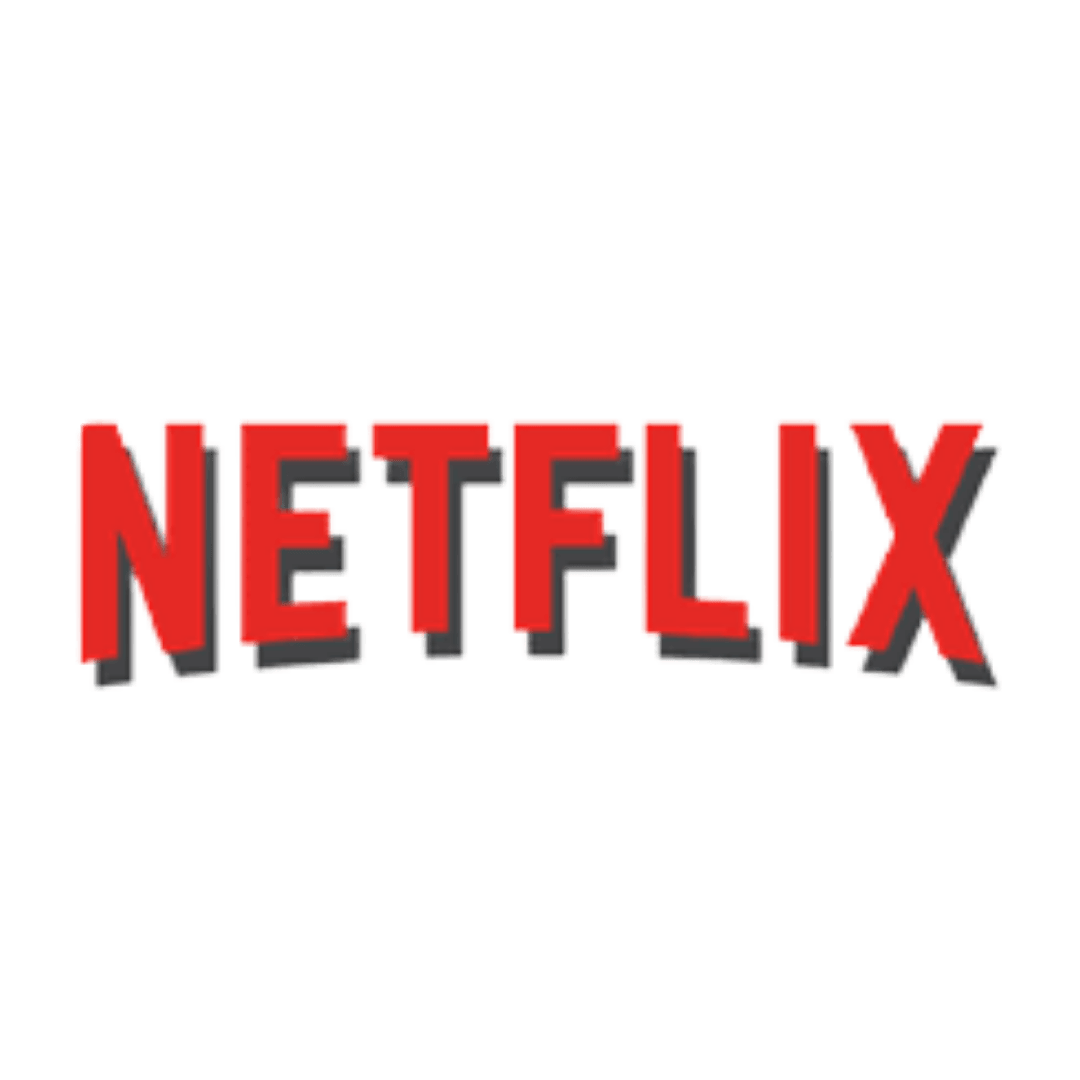 Red Netflix logo on a white background, with stylized bold lettering.