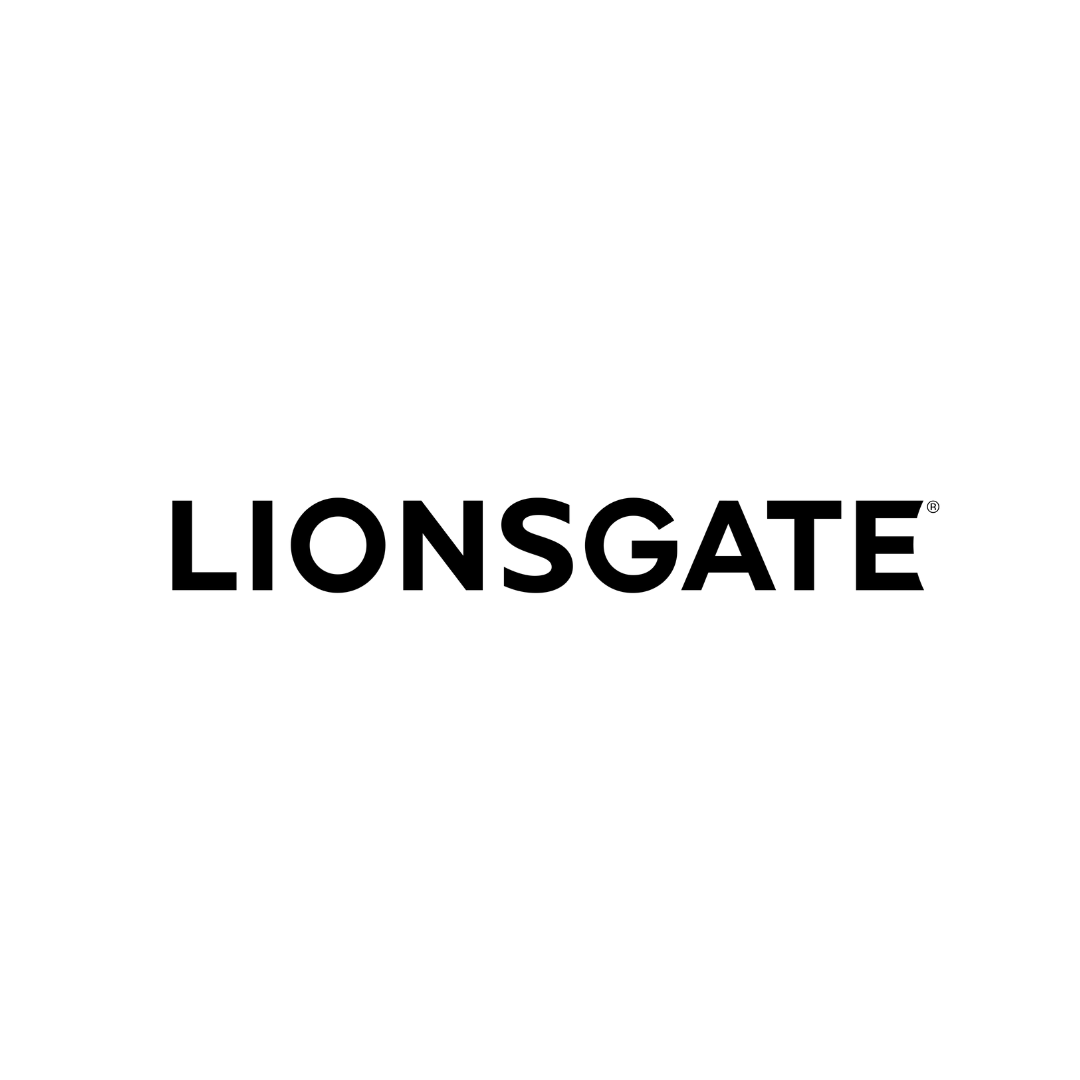 Lionsgate logo in black text on a white background