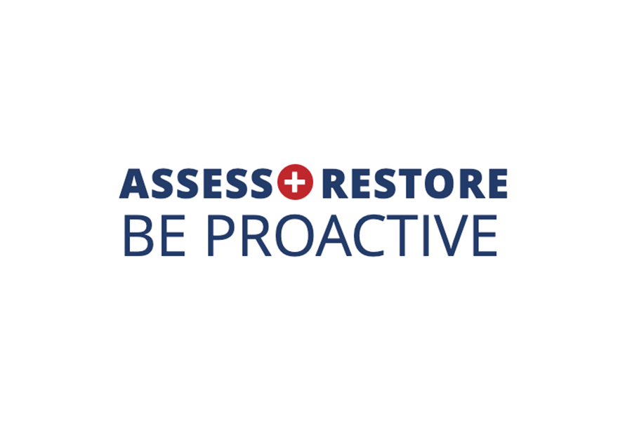 The logo for assess + restore be proactive.