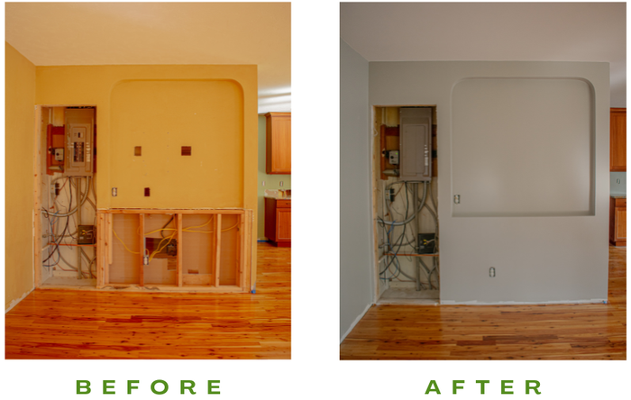 Example: Residential before and after - Olympia, WA - City Center Drywall