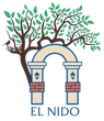 El Nido logo with archway and tree with nest in it