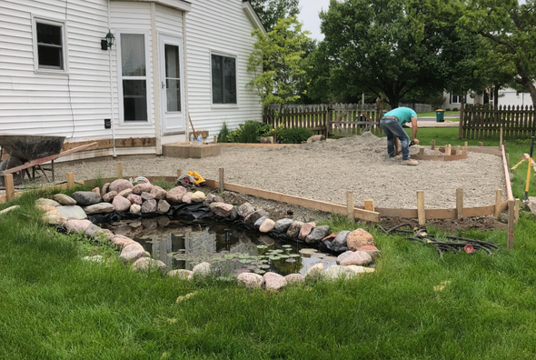 Residential concrete walkway and porch