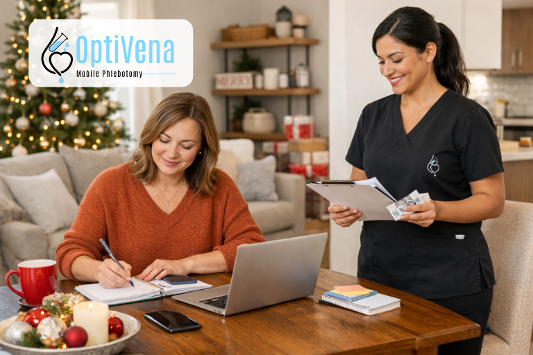 Therapeutic phlebotomy near me provided as a blood draw at home for a Phoenix resident during the ho