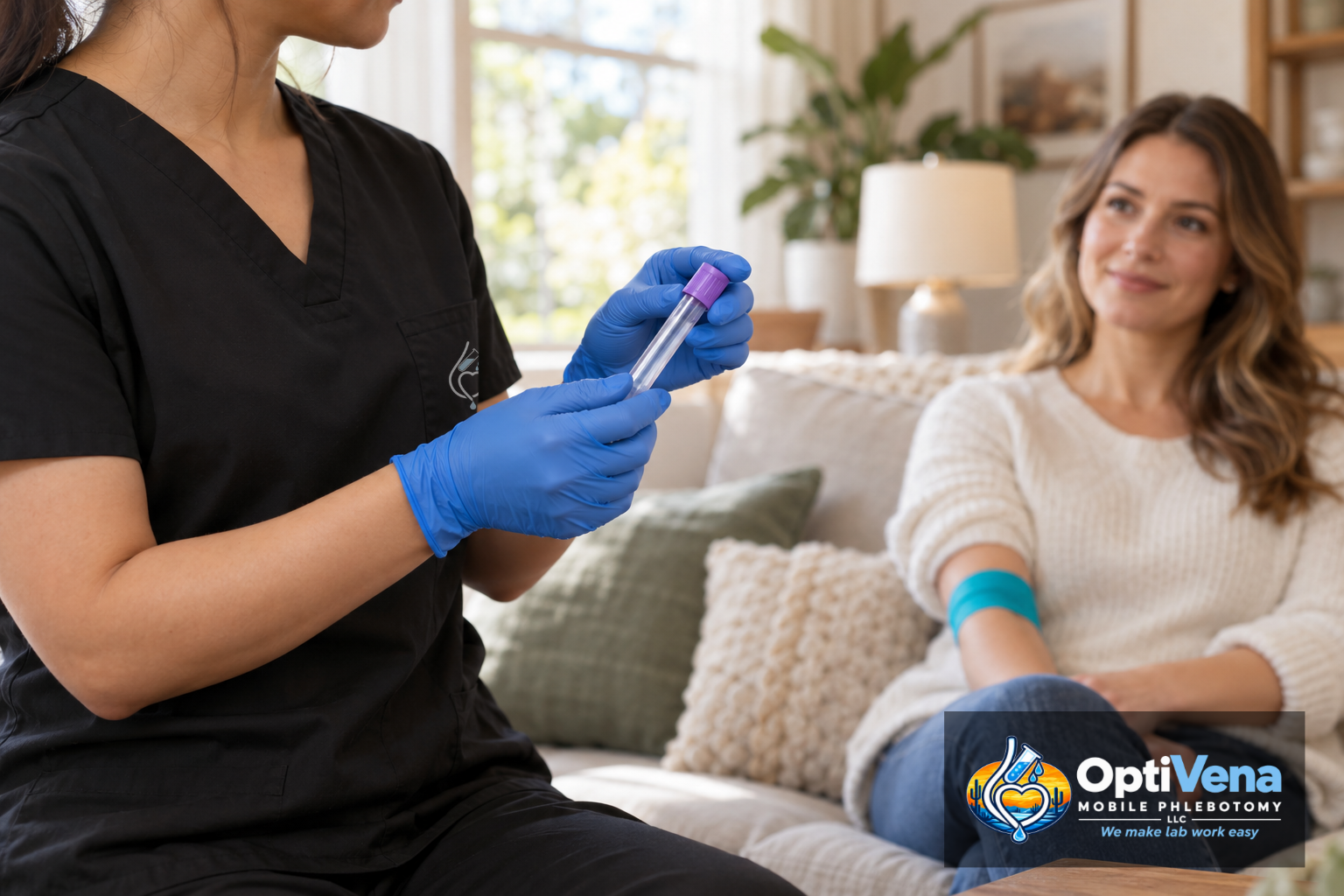 Phlebotomist in a client's home inverted the tube during an at home blood draw