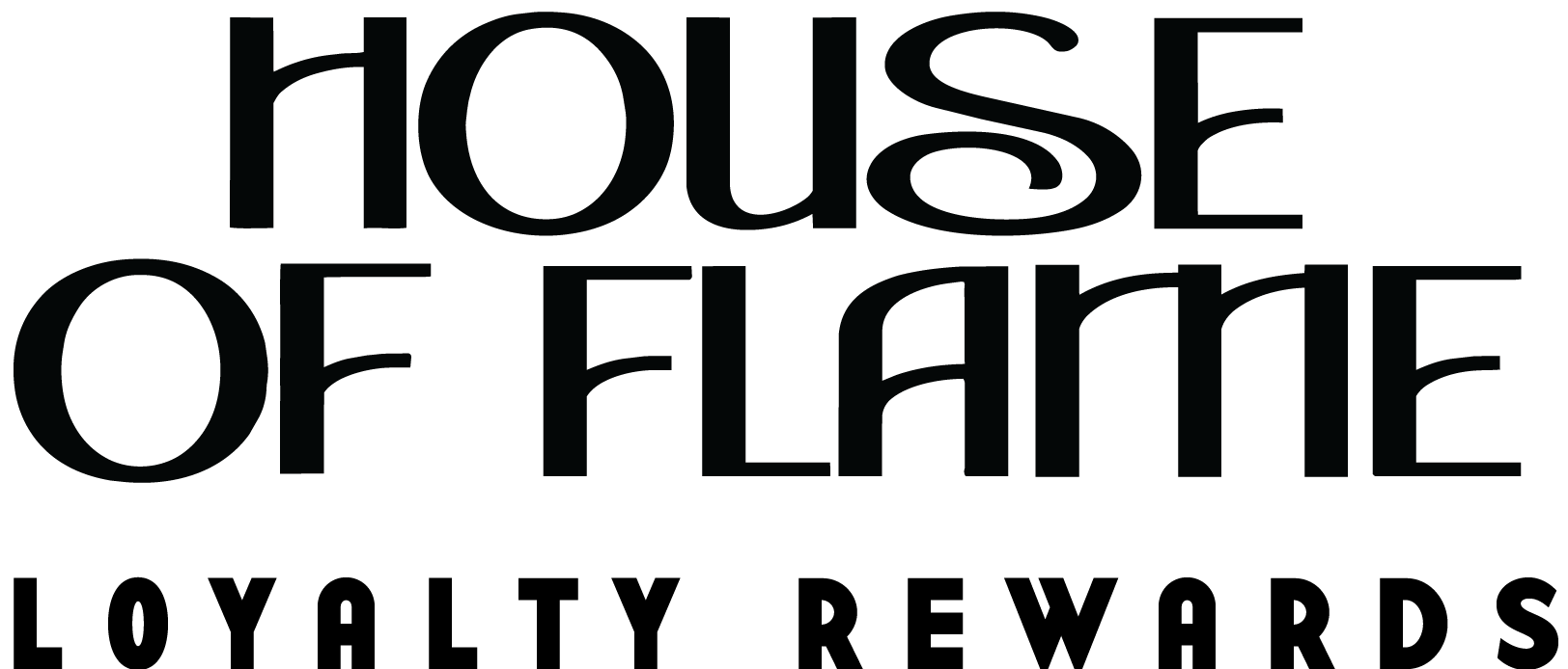 House of Flame loyalty rewards logo in black text on white background