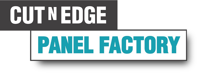 Logo for Cut N Edge Panel Factory. Dark gray text on a gray rectangle, teal text on a white rectangle. &mdash; Cut N Edge Panel Factory In Coolum Beach, QLD