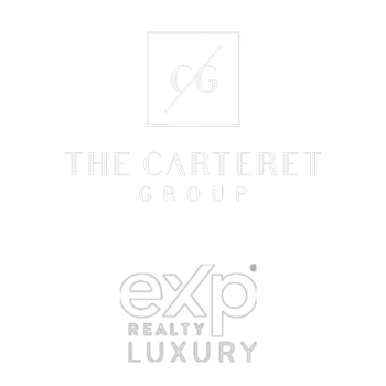 Faint white logos for The Carteret Group and eXp Realty Luxury on a white background