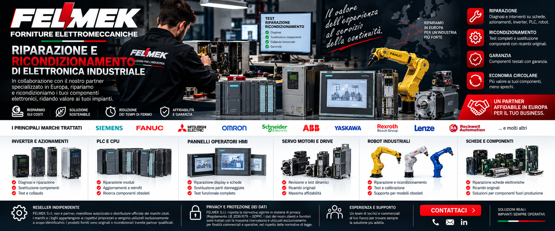 Riparazione CPU e HMI Siemens e sistemi di automazione di qualsiasi marca