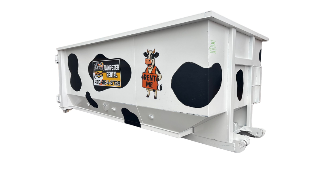 Black dumpster with