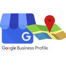 Google Business Profile logo: blue building, map, and red location pin.