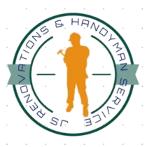 Logo with orange handyman silhouette inside a green circle reading “Renovations & Handyman Services.”