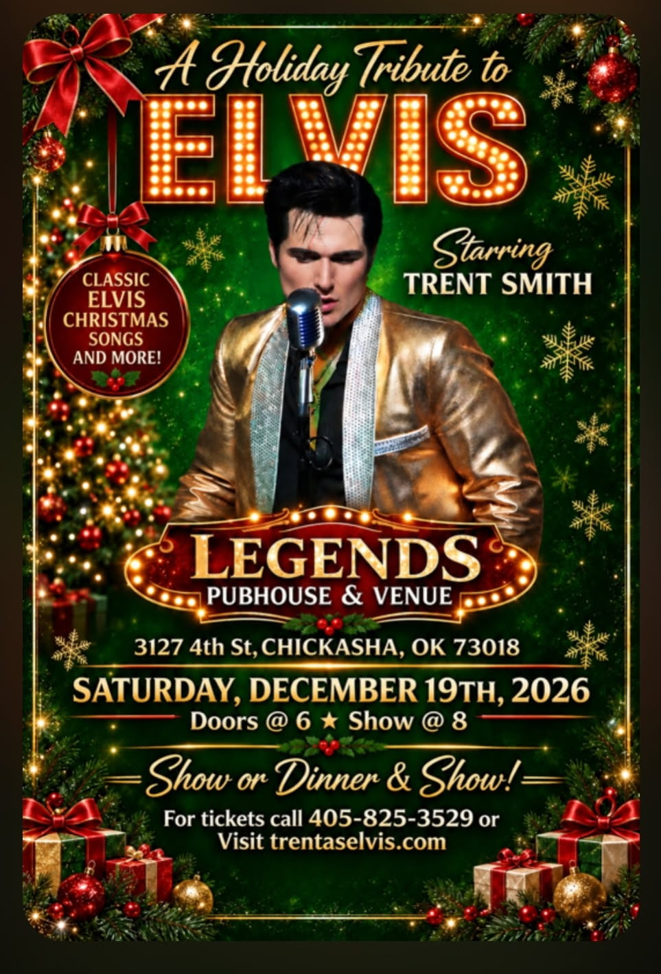 Concert poster for The Finders with blue and red stars, band photo, and event details on a dark background