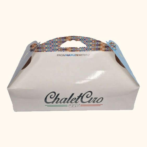Borsa tote Chalet Curo bianca con manici decorati su sfondo tinta unita
