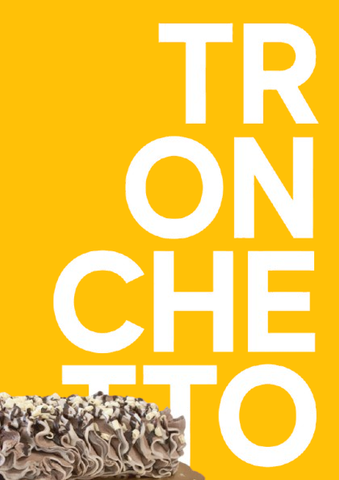 Manifesto arancione con una grande scritta bianca 