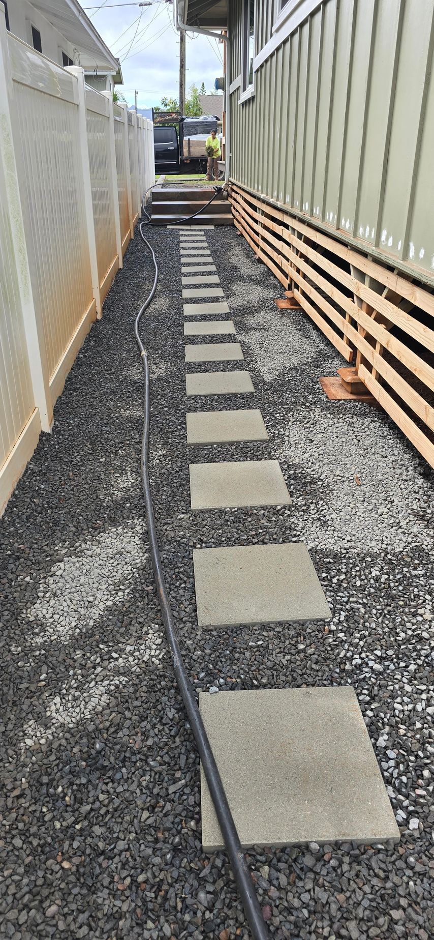gravel and paver installation