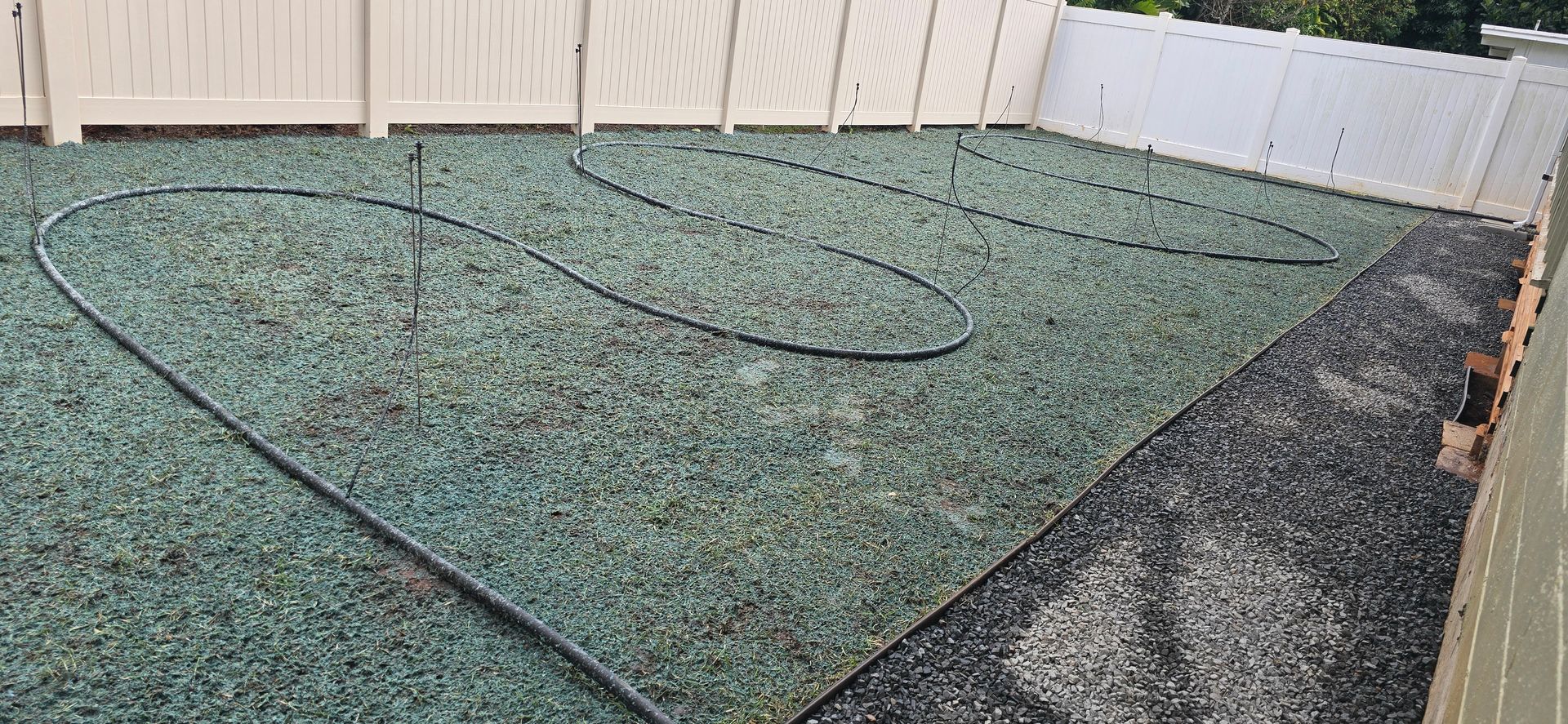 new hydroseed and gravel installation