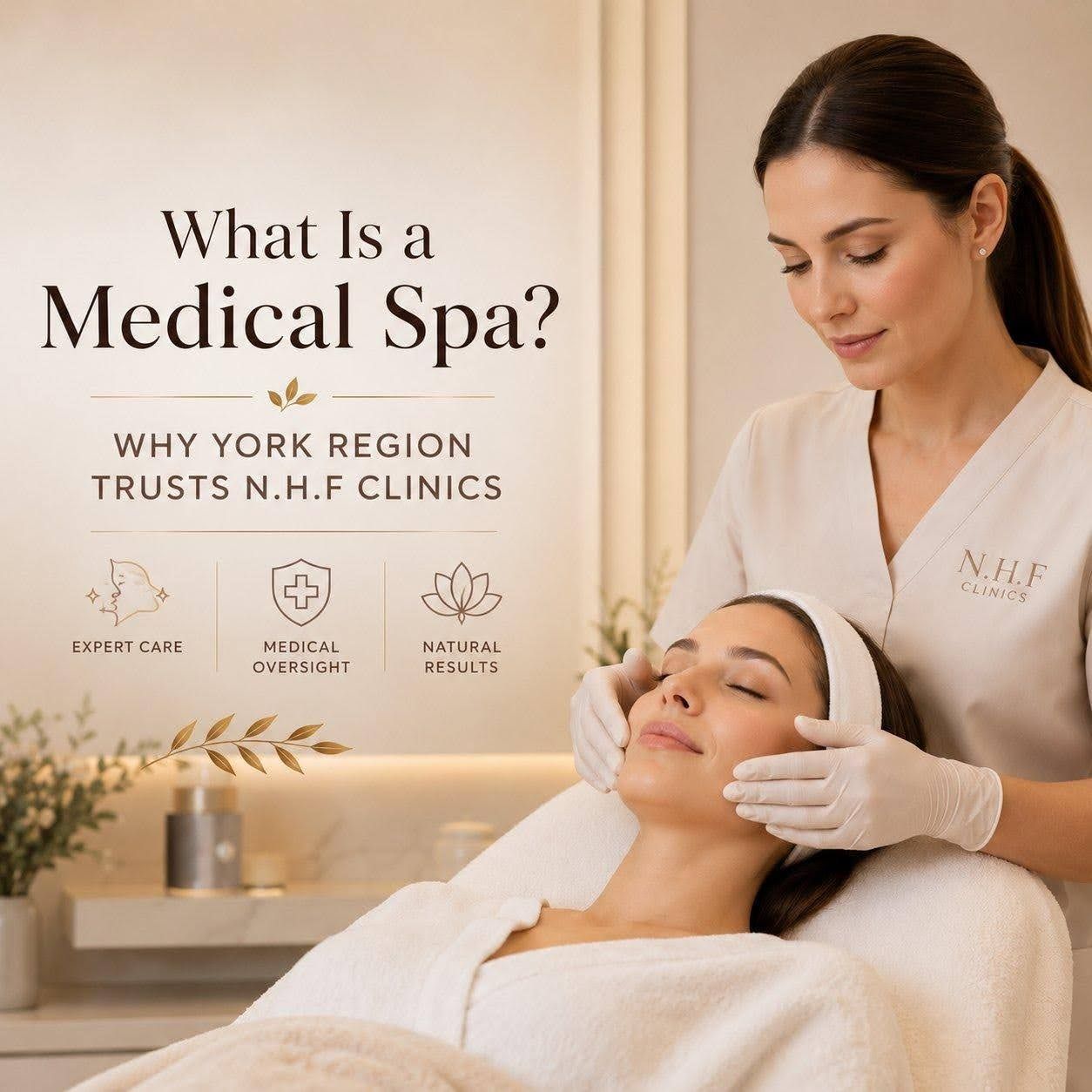Medical spa facial treatment at N.H.F Clinics in Newmarket providing advanced skincare and aesthetic