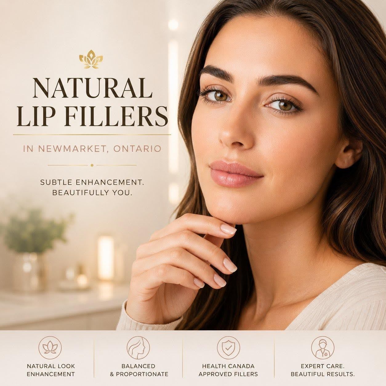 Natural lip fillers in ON providing subtle lip enhancement with balanced and natural-looking results