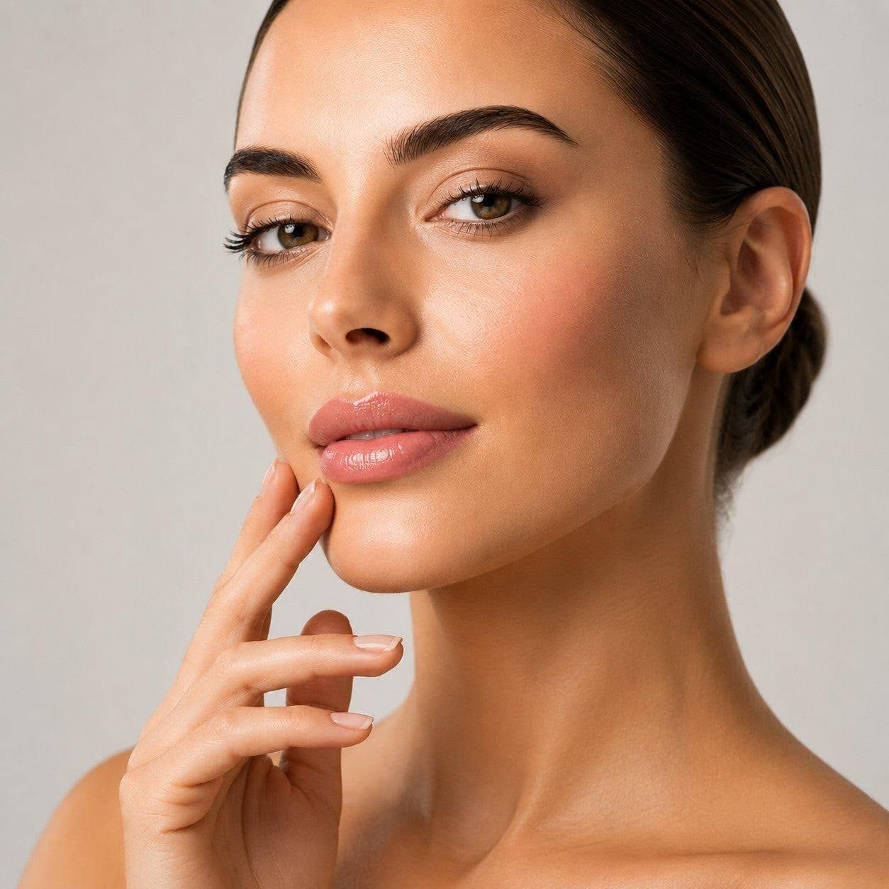 Woman with naturally enhanced lips showcasing subtle lip filler results in Newmarket, Ontario